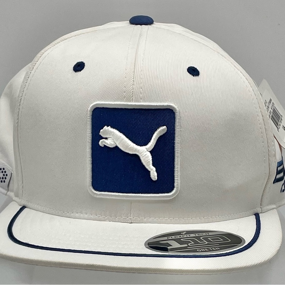 Puma White and Navy Logo Snapback Hat